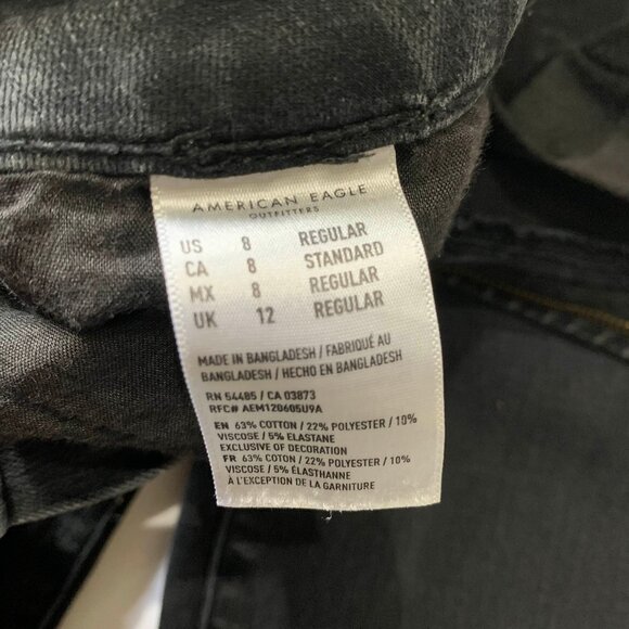 VTG Y2k 2000S American Eagle Womens 360 Next Level Stretch Black Denim Jeans - Picture 5 of 7